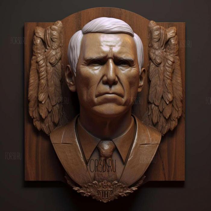 Mike Pence bust 3 stl model for CNC